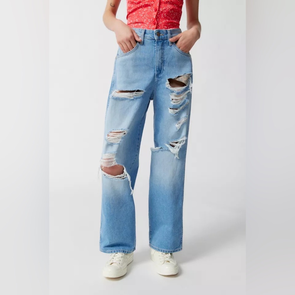 Wrangler X Fender destroyed loose mom jeans 25x28